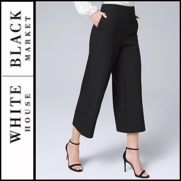 White House Black Market Pants - NWT WHBM Luxe Textured Wide Leg Crop Pants